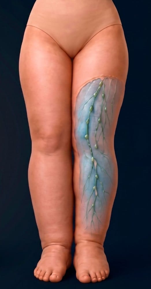 Perna com linfedema