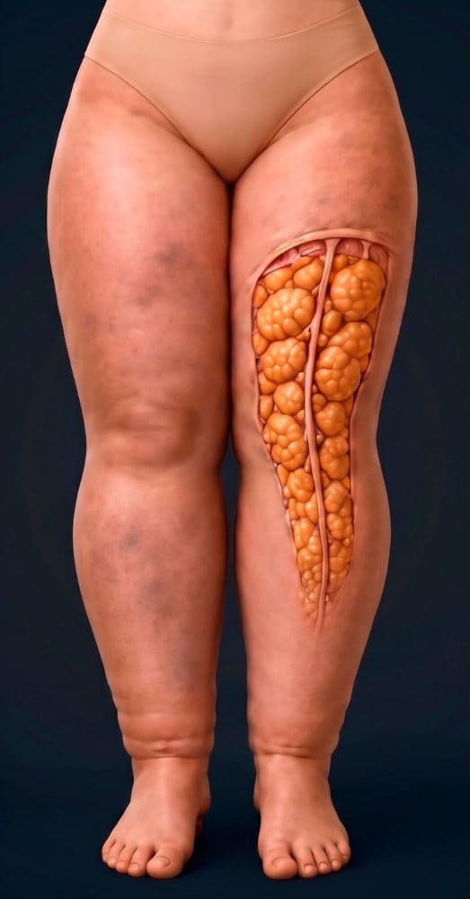 Perna com lipedema